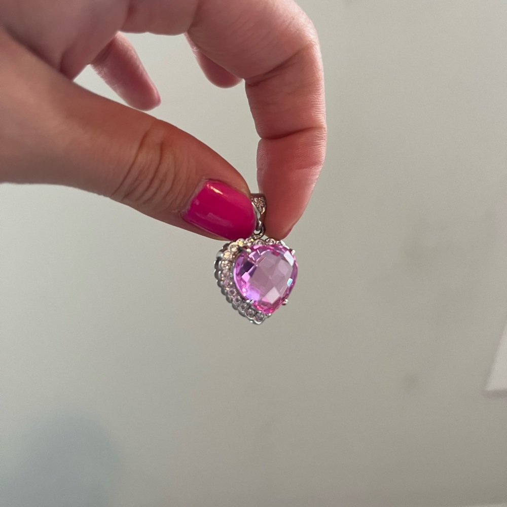 Pink Heart Pendant Necklace